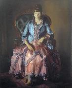 George Wesley Bellows Painting: Emma in a Purple Dress oil on canvas